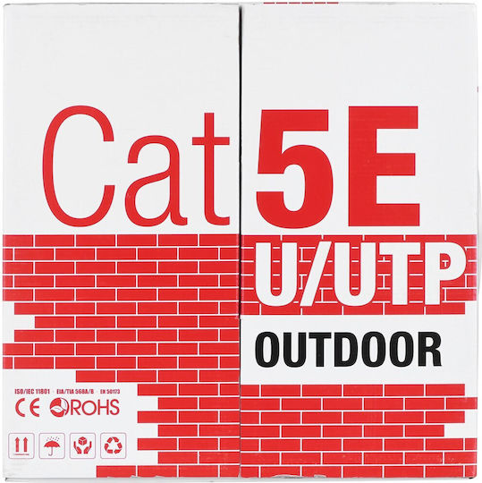 A-LAN U/UTP Cat.5e Network Cable Ethernet without Terminated Connectors 305m Black