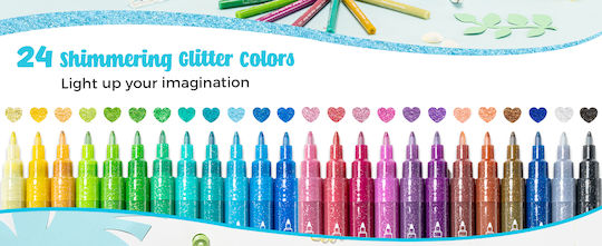 Ohuhu Markere de pictură Acrilic 3mm cu Glitter Set 24 Culori