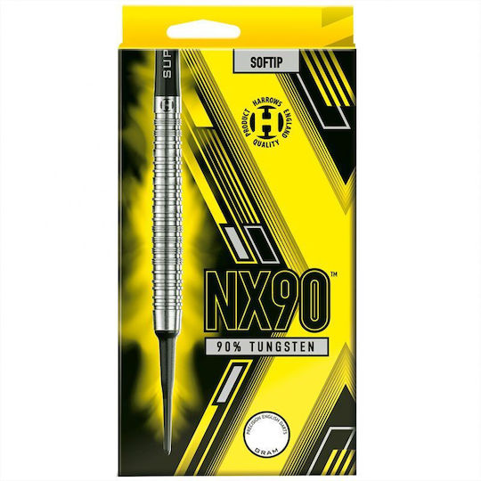 Harrows Nx-90 90% Софттип Дартс Черни Жълти Сиви Сребристи