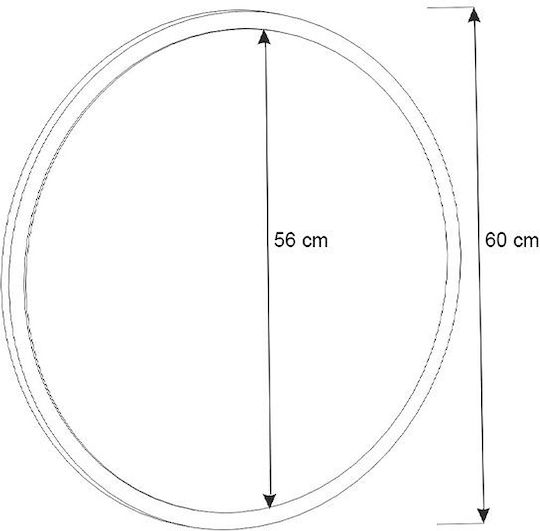 Megapap Glob Wandspiegel mit Grau Hölzernes Rahmen Durchmesser 59cm