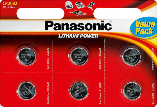 Panasonic Lithium Batterien für Uhren CR2032 3V 6Stück
