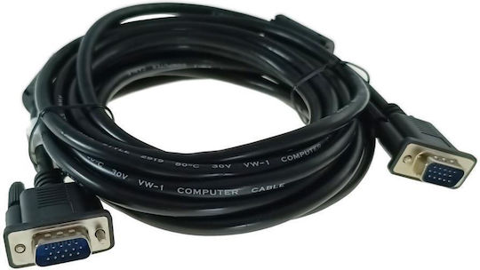 Lanberg Кабел VGA мъжки - VGA мъжки Черен 5м (CA-VGAC-10CC-0050-B)