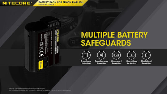 NiteCore Kamera Batterie EN-EL15b 9060100883 Lithium-Ionen (Li-Ion) Kompatibel mit Nikon