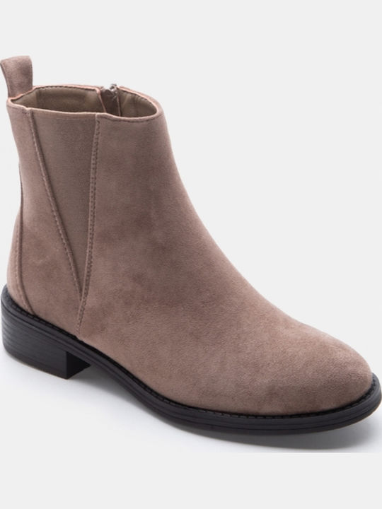 Wildleder Damen Stiefeletten Knöchel Beiges