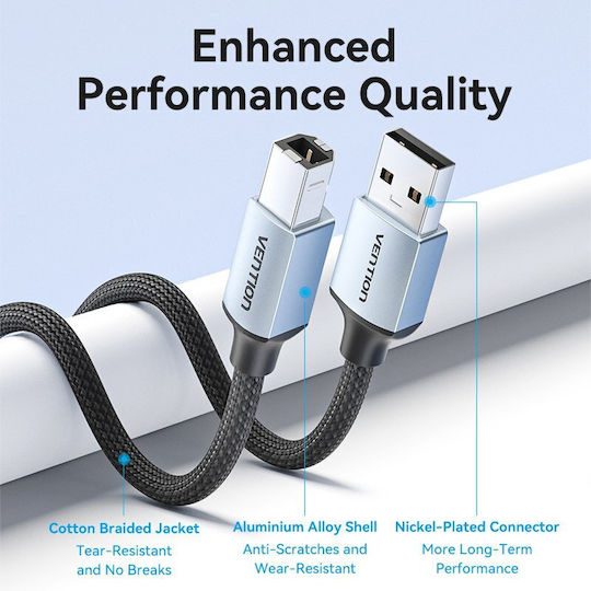 Vention USB 2.0 Cable USB-C male - USB-B Γκρι 5m CTTHJ