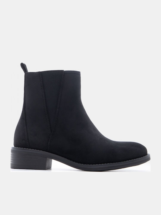 Wildleder Damen Stiefeletten Knöchel Schwarz