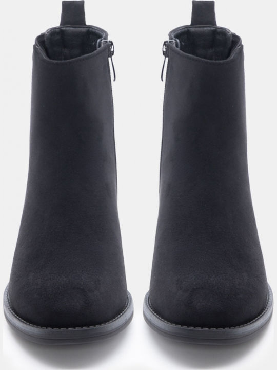 Wildleder Damen Stiefeletten Knöchel Schwarz