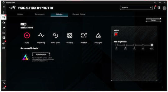 Asus Strix Impact III Ενσύρματο Ποντίκι Black