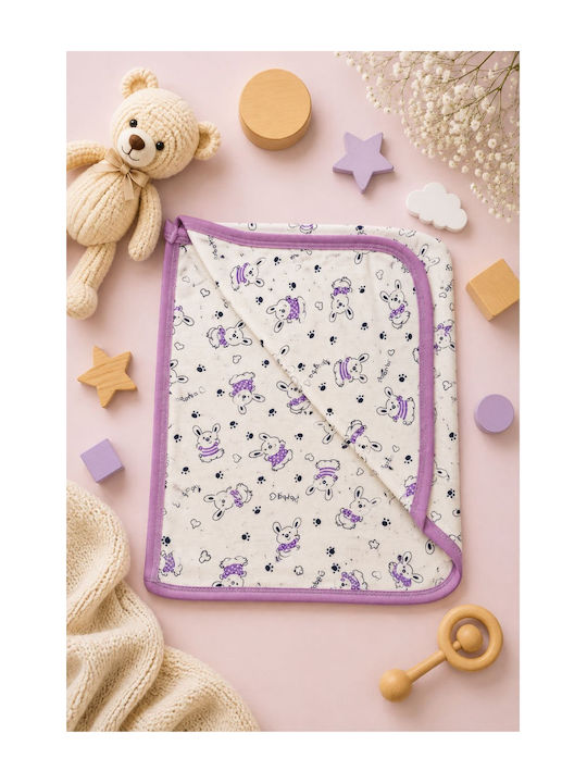 Esthisis Cotton Flannel Swaddle Blanket Purple 95x80cm