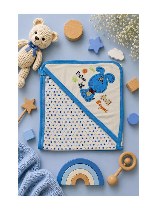 Esthisis Cotton Flannel Swaddle Blanket Light Blue 95x80cm