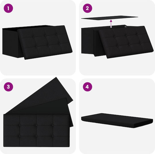 Bankhocker mit Stauraum Hölzernes Schwarze