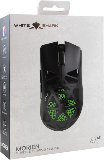 White Shark Morien Безжично RGB Геймърско мишка 12000 DPI Черно