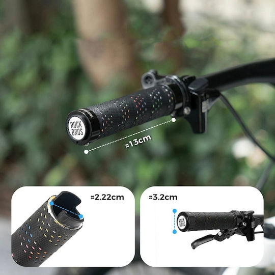 Rockbros Mânere Anatomice Pentru Ghidon De Bicicletă În Culoare Neagră 130mm Din Silicon