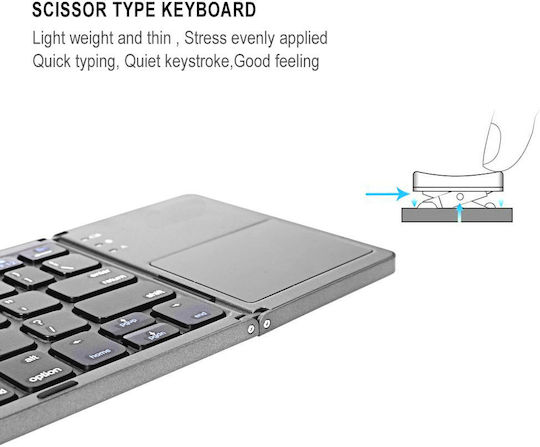 34.915.0860 Kabellos Bluetooth Tastatur mit Touchpad Englisch US
