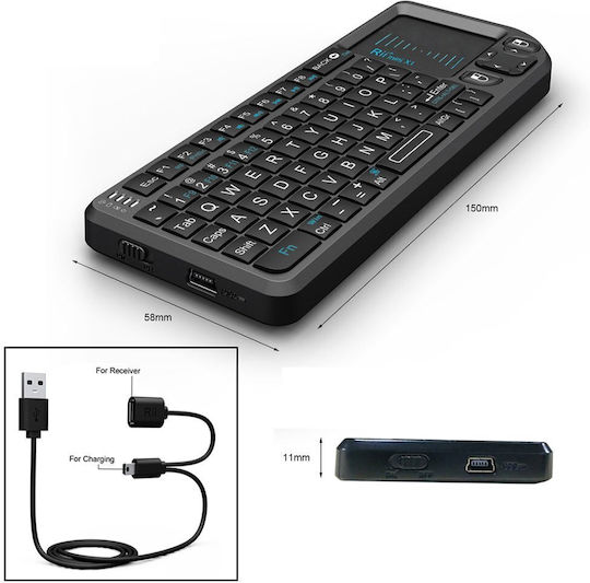 Riitek mini X1 Wireless Keyboard with Touchpad English US