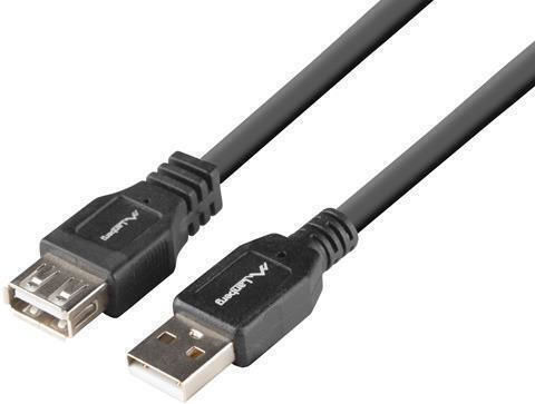 Lanberg 1m USB 2.0 Cable A-Male to A-Female (CA-USBE-15CU-0010-BK)
