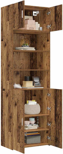 Wall Cabinet Aged Wood 70x42.5x225cm