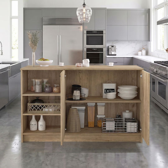 Set Dulapuri de Bucătărie Suspendate și De Pardoseală Sepet Oak 150x70x91.8cm