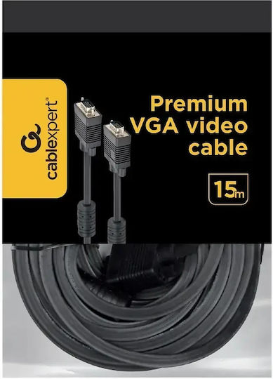 Gembird Cable VGA male - VGA male Μαύρο 15m (CC-PPVGA-15M-B)