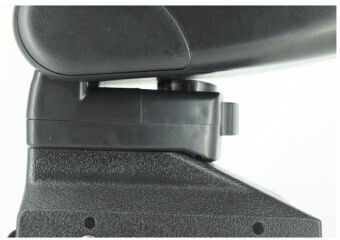 Universelle Auto-Armlehne Metallbasis Schwarz Rote Nähte Smartic Modell Sma-000093