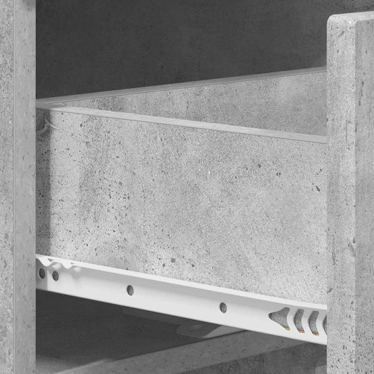 Wooden Console Grey Concrete L96.5xW38xH75cm