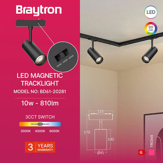 Braytron LED Kommerzielle Lineare Beleuchtung Decke 10W Dimmbar Warm- bis Kaltweiß
