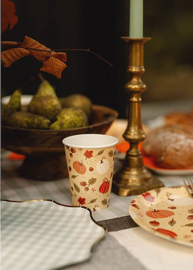 Paper Cups Pumpkins Acorns & Leaves 6 Pieces