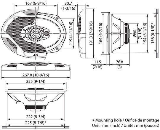 JVC CS-DR6932 Autolautsprecher Set 6x9" mit 70W RMS 3 Weg