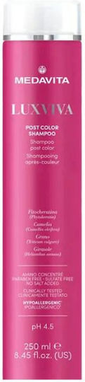 Medavita Luxviva Post Color Shampoos Reconstruction/Nourishment & Hydration for Coloured Hair 250ml