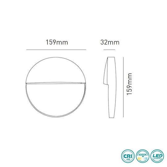 Bot Lighting Wall-Mounted Outdoor Ceiling Light LED IP65 with Natural White Light