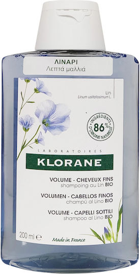 Klorane Linum Σαμπουάν Όγκου για Εύθραυστα Μαλλιά 200ml