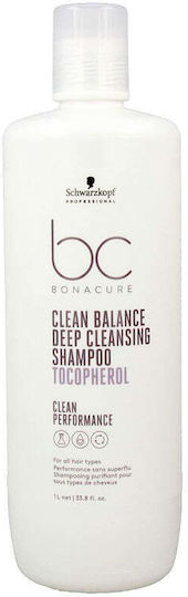 Schwarzkopf Bc Bonacure Clean Balance Deep Cleansing Tocopherol Shampoos for All Hair Types 1000ml