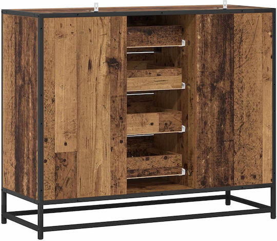 Wooden Sideboard Gebeiztes Holz 92x35x76cm