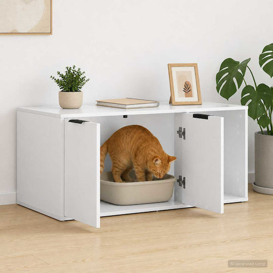 Holzsideboard Weiß 100x49x45cm
