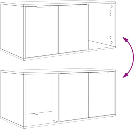 Holzsideboard Weiß 100x49x45cm