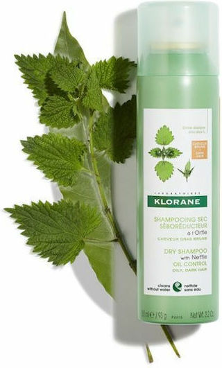Klorane Nettle Dark Șampon Uscat Pentru Volum și Păstrarea Culorii Pentru Păr Gras 150ml