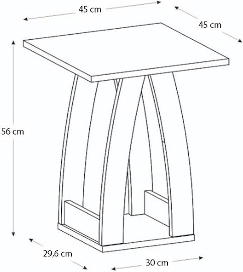 Нощно шкафче Deros Дървено Бежово 45x45x56cm