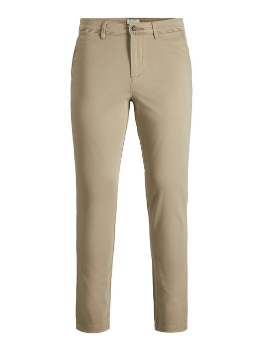 Men's Chino Trousers Elastic Slim Fit Beige