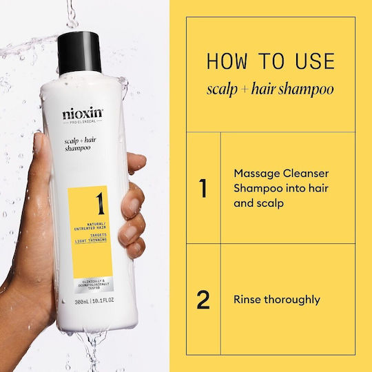 Nioxin System 1 Shampoo Natural Hair Mild Weakening 300 Ml