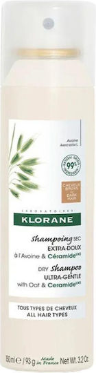 Klorane Oat Milk Dark Hair Trocken Shampoos Glättung für Alle Haartypen 150ml