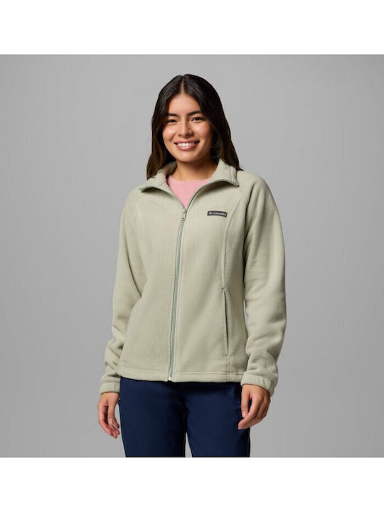 Benton Springs Voll Fleece Damen Strickjacke mit Reissverschluss Safari