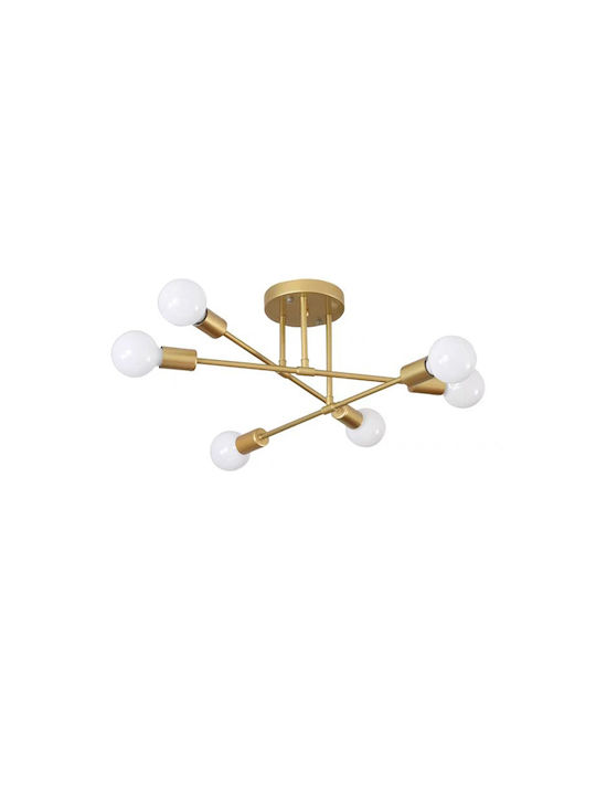 Deckenleuchte 70cm Gold mit E27 Lampensockel