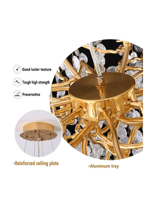 Полилей Ø60cm с Кристали Златист PA-141 GOLD
