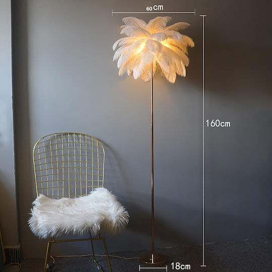 Floor Lamp H160cm with Lamp Bulb Base for E27 Gold PA-177 Gold