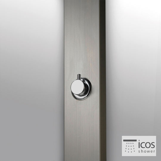 Icos Душ за басейн Сребрист