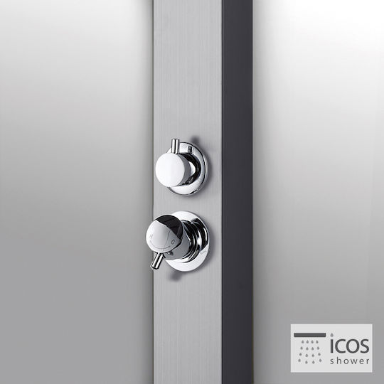 Icos Душ за басейн Сребрист