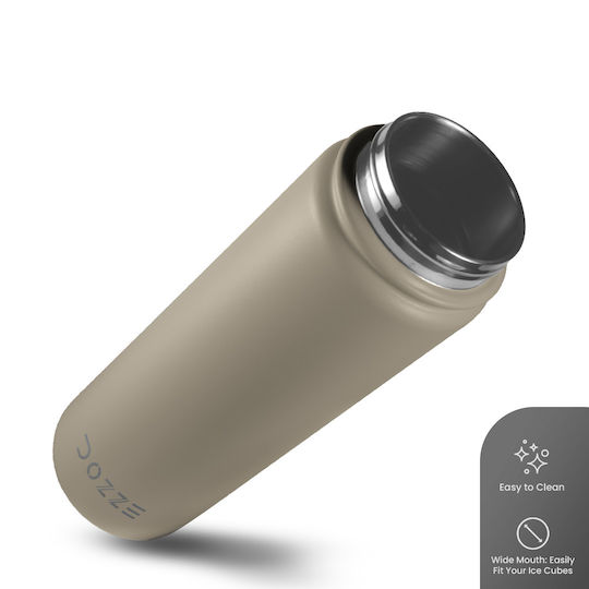 Dozze Monochrome Edition Thermos Bottle Stainless Steel BPA Free 620ml Almond Beige with Straw
