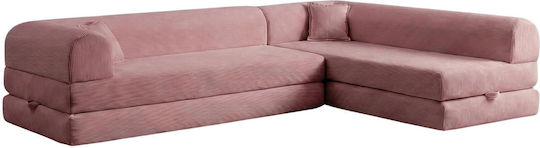 Legom Eco Corner Couch Bed Artificial Leather Pink