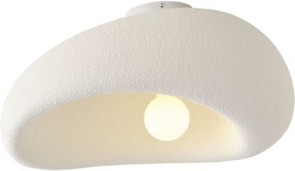 Eurolamp Таванна Плафониера 50см Бяла с Цокъл E27