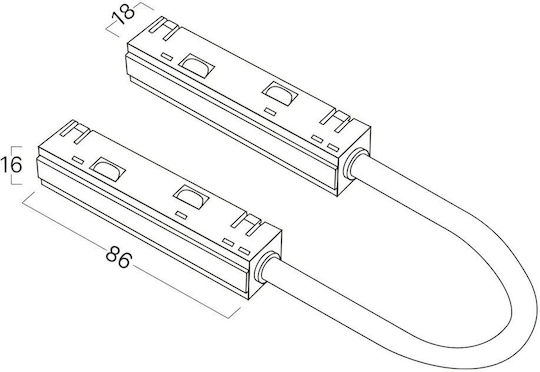 Braytron Σύνδεσμος Ράγας για Φωτιστικά Μαύρος BY41-90021